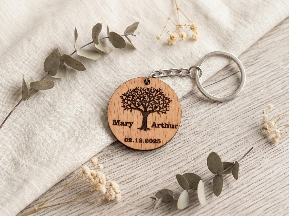Wooden keyring