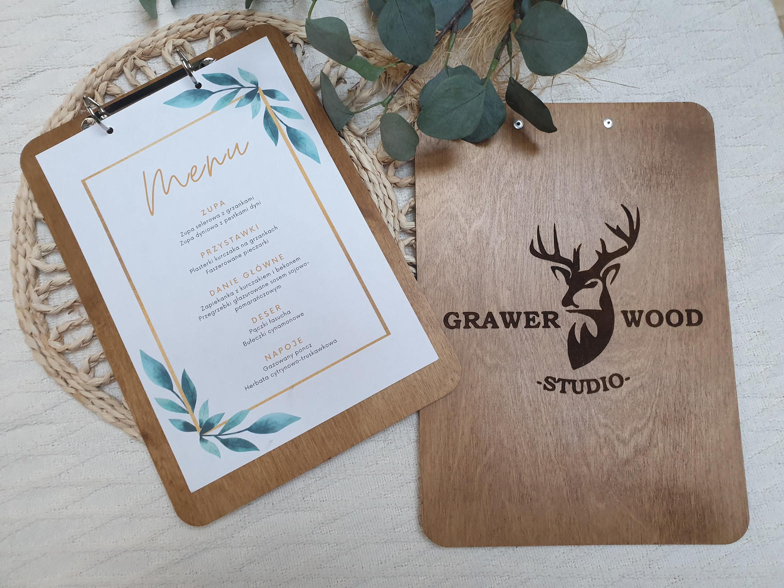 Wooden menu